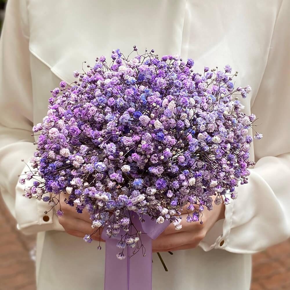 Букет невесты из фиолетовых гипсофил - Доставкой цветов в Москве! 120951  товаров! Цены от 487 руб. Цветы Тут